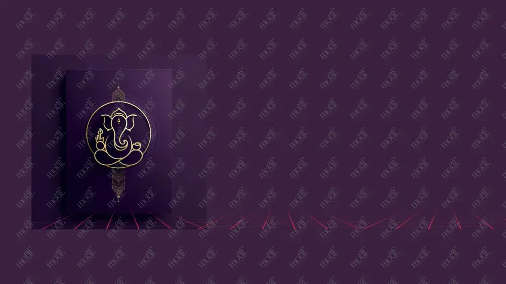 Aquirable Social Media Template 10: Ganesha Chaturthi Greetings - Tanjore Style Art Background