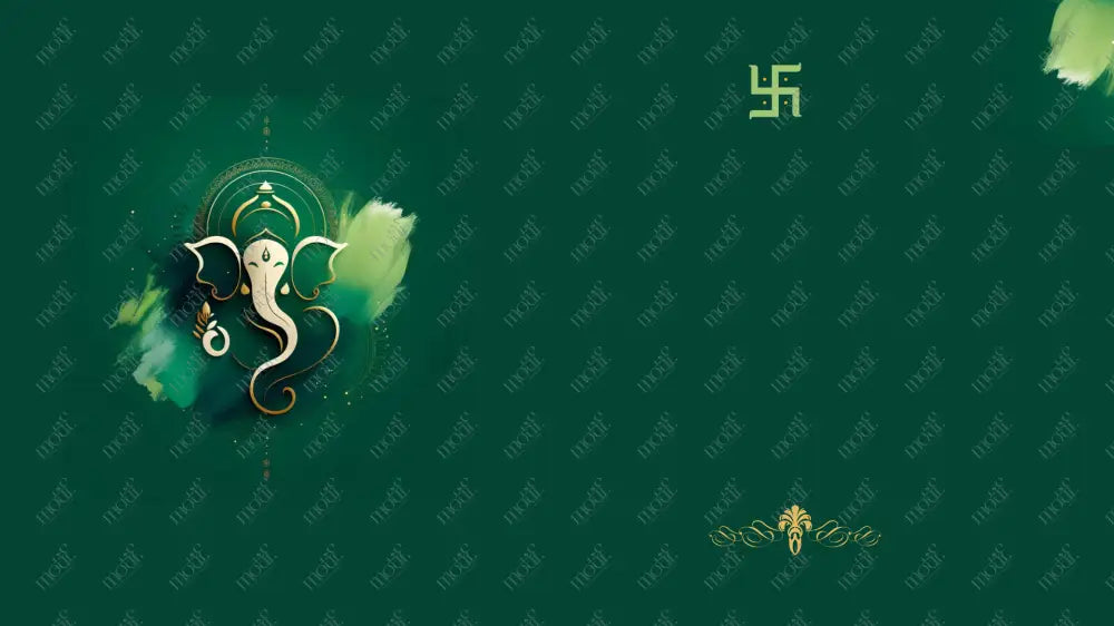 Acquirable Social Media Template 16: Ganesha Chaturthi Greetings - Tanjore Style Art Background