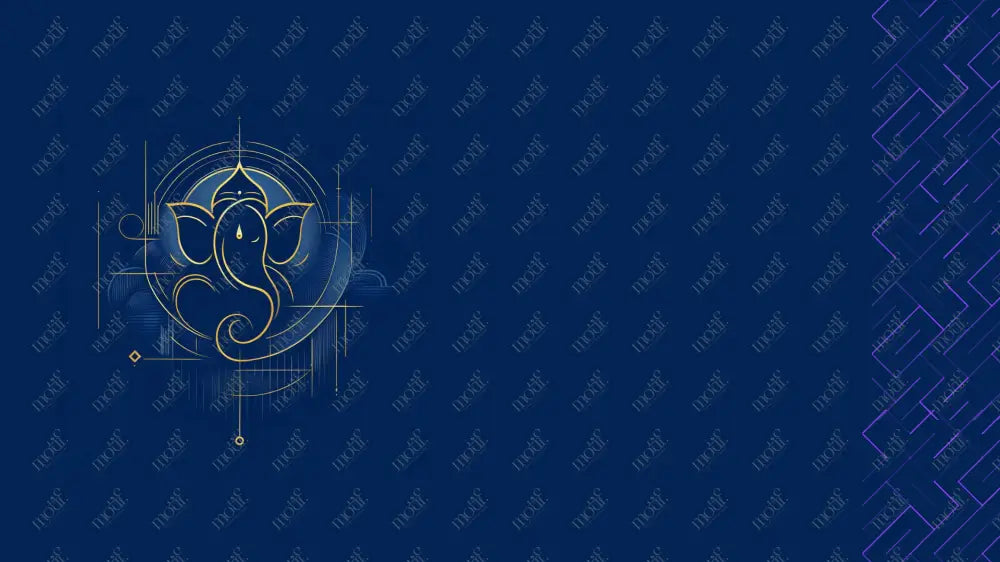 Aquirable Social Media Template 9: Ganesha Chaturthi Greetings - Tanjore Style Art Background