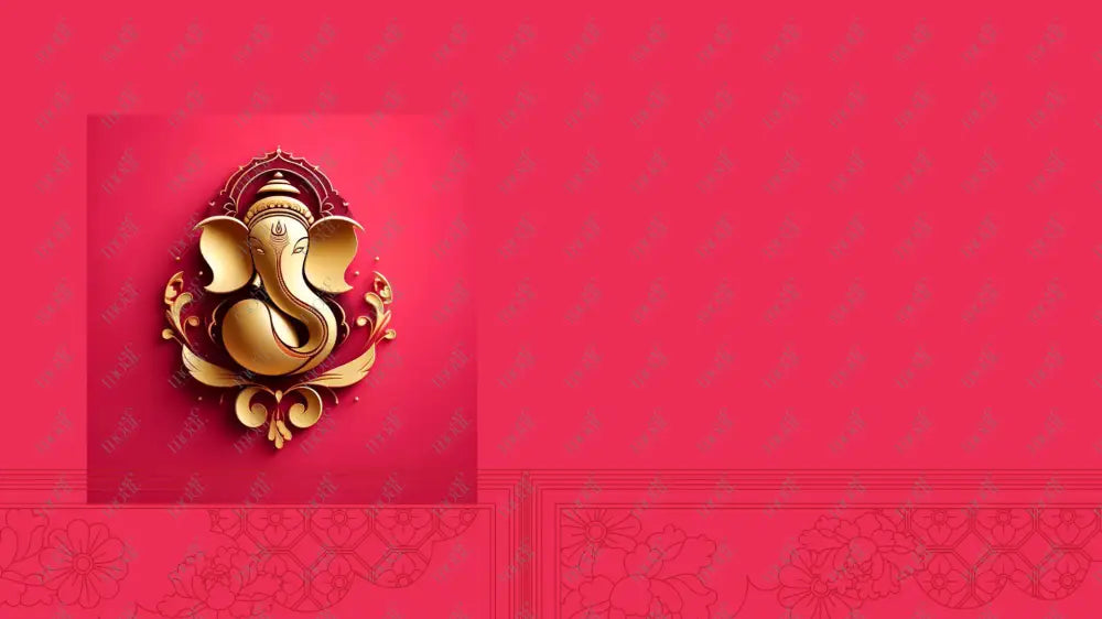 Aquirable Social Media Template 5: Ganesha Chaturthi Greetings - Tanjore Style Art Background