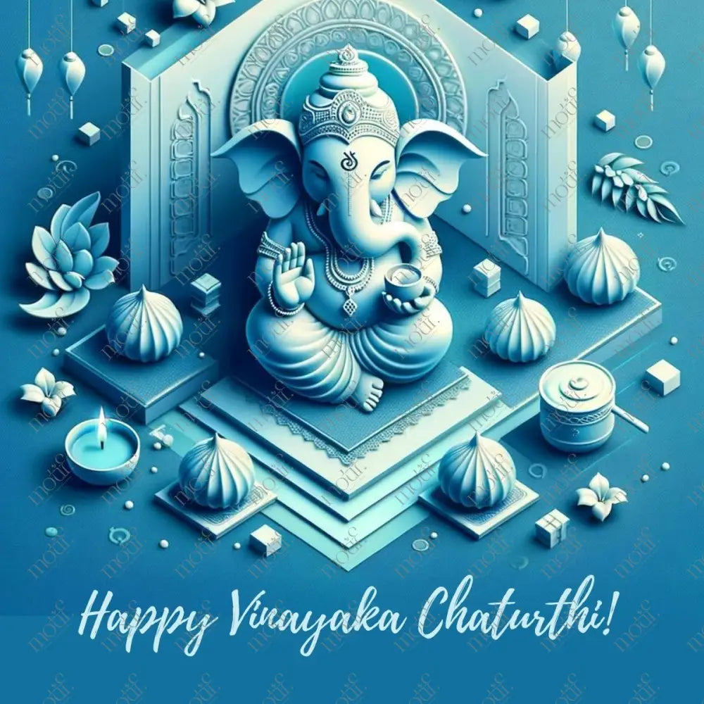 Elegant Ganesha Chaturthi Greetings 25: Social Media Image Post
