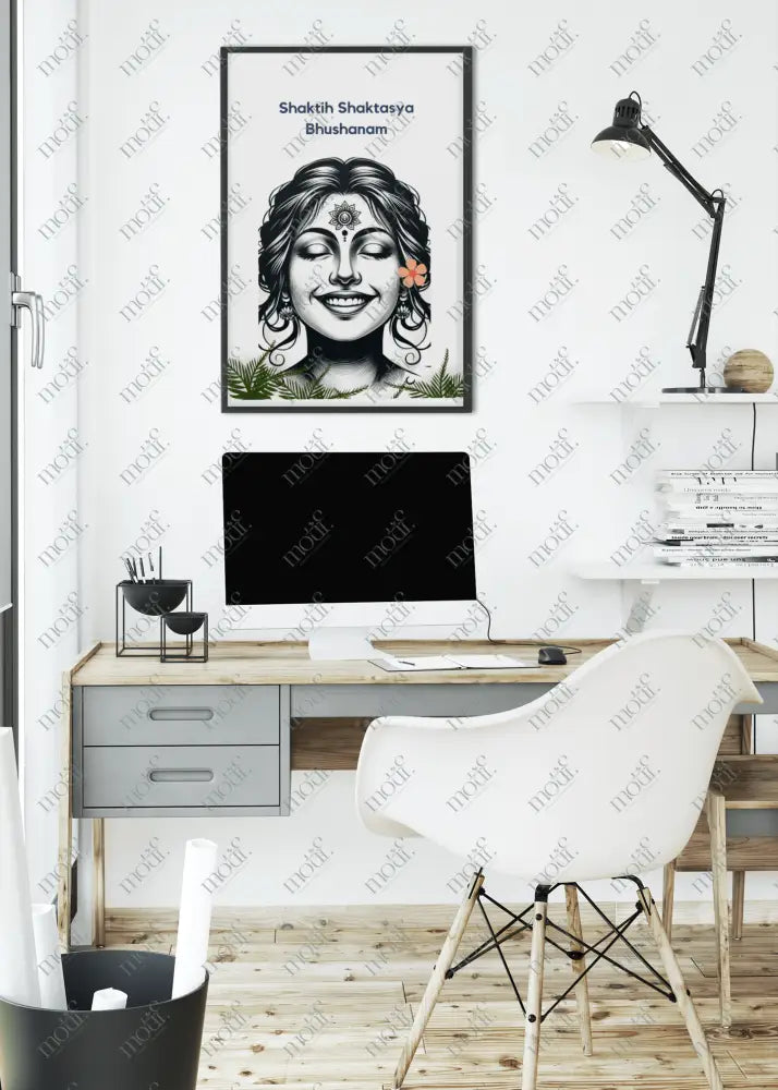 High-Quality Poster: Serenity in Bloom : Calm Women Potrait : A4 size from Motif