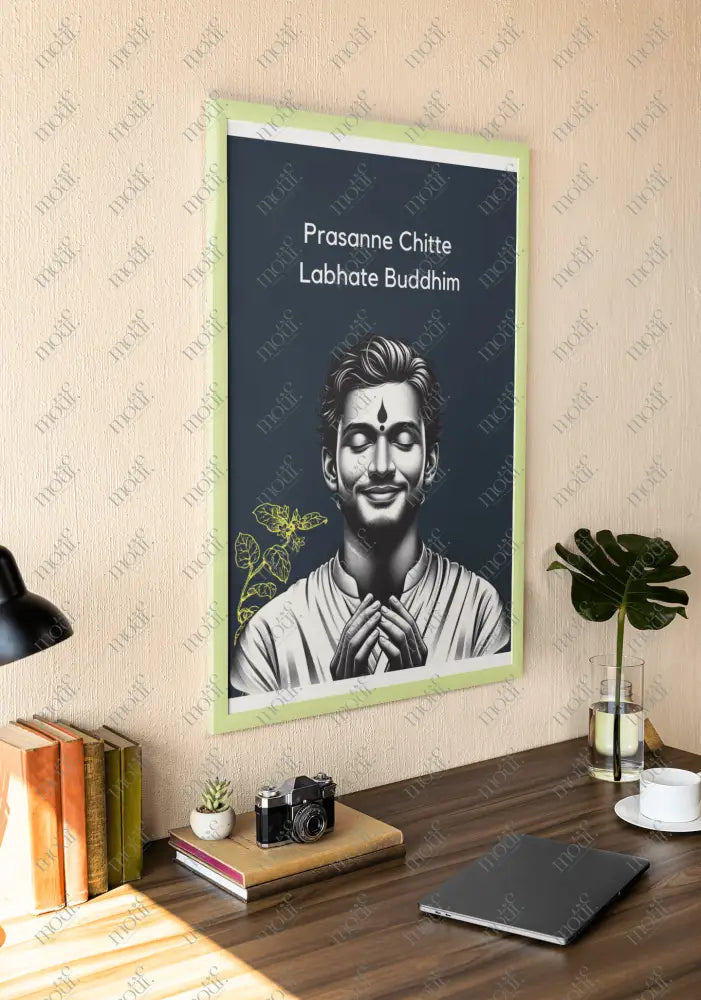 High-Quality Poster:Serenity in Contemplation: Enlightened Mindfulness A4 Poster from Motif