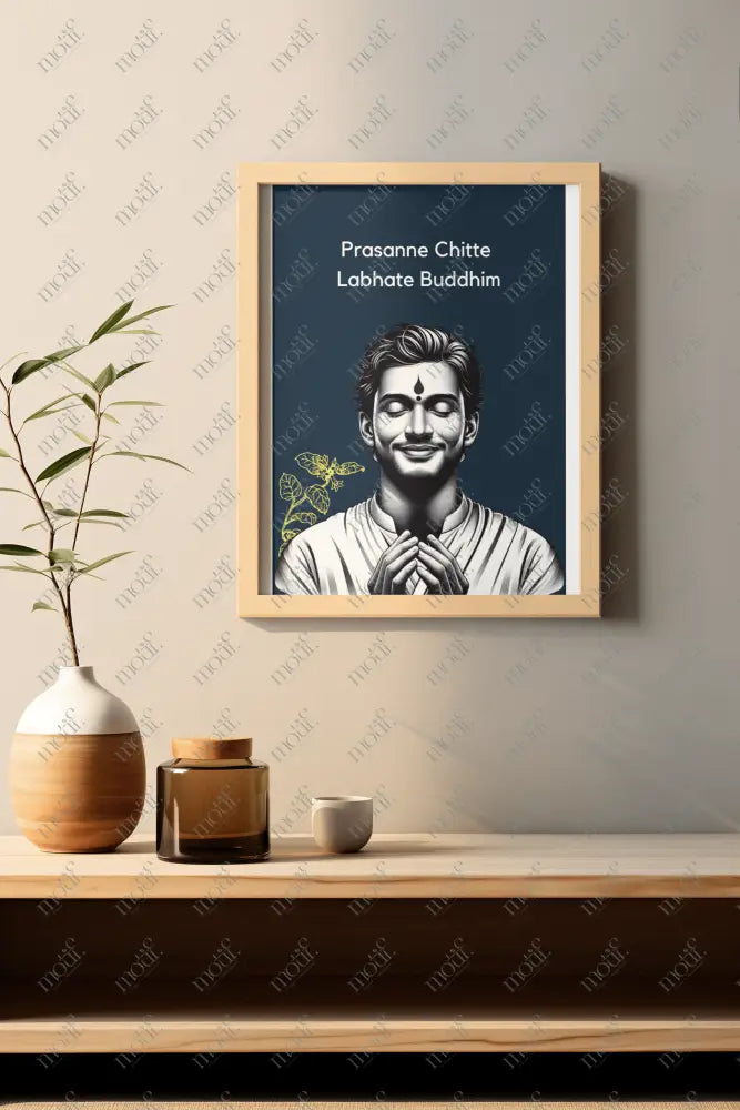 High-Quality Poster:Serenity in Contemplation: Enlightened Mindfulness A4 Poster from Motif