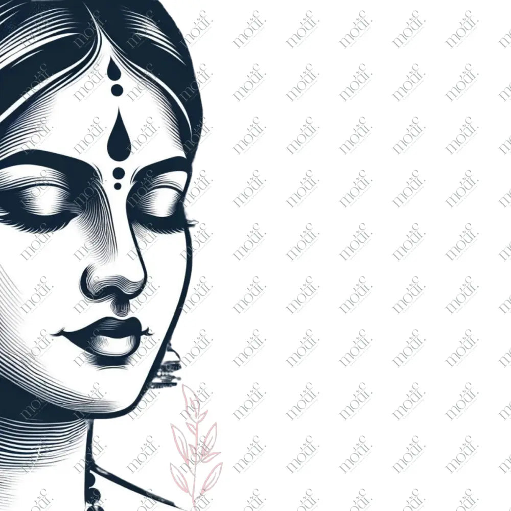 High-Quality Poster: Tranquil Beauty: Calm Women Potrait : A4 size from Motif