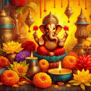 Social Media Image 6: Ganesha Chaturthi Greetings - Oil Painting Post