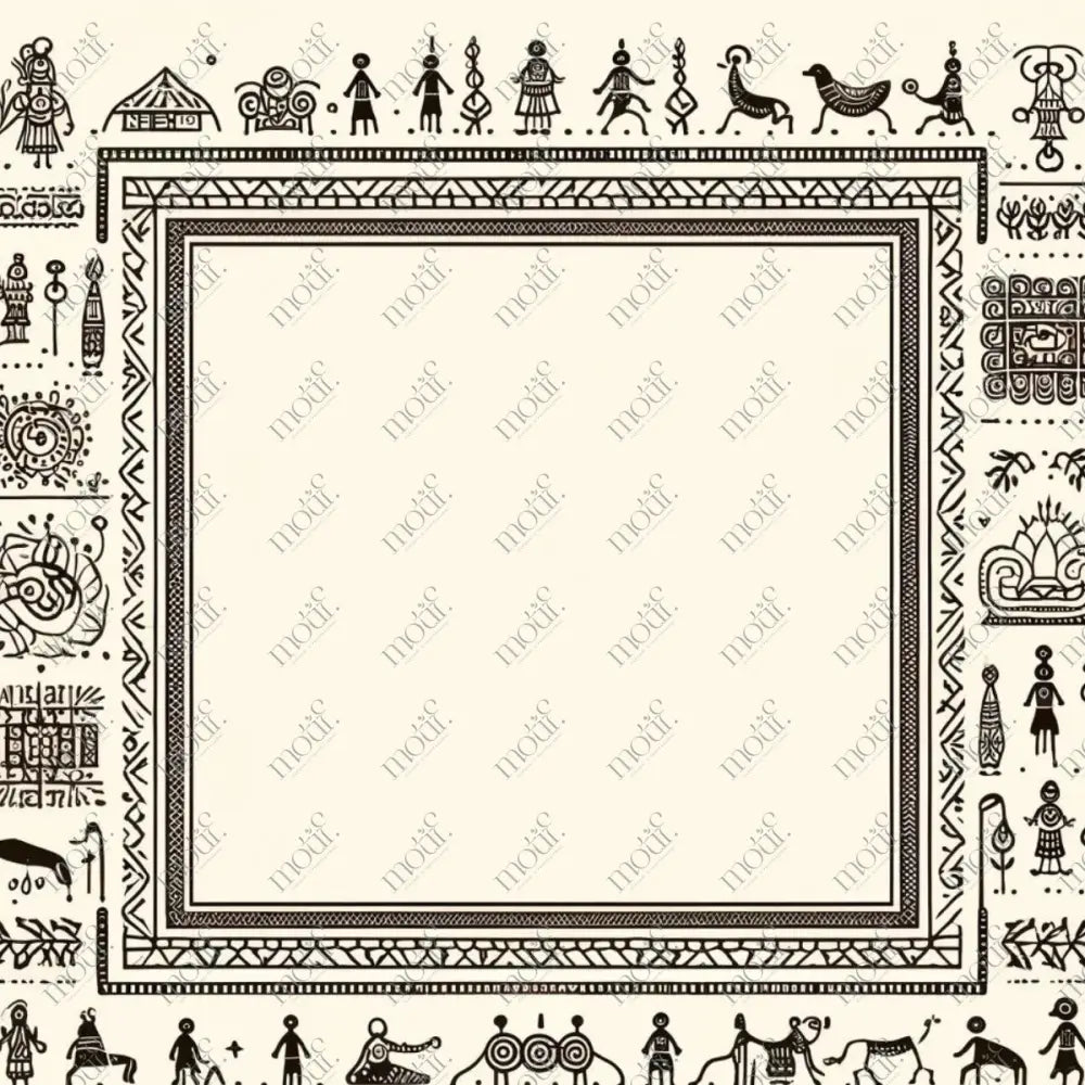 Social Media Image Template 13: Simple & Elegant Background Design. Warli Art