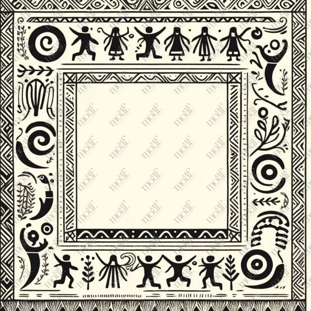 Social Media Image Template 15: Simple & Elegant Background Design. Warli Art