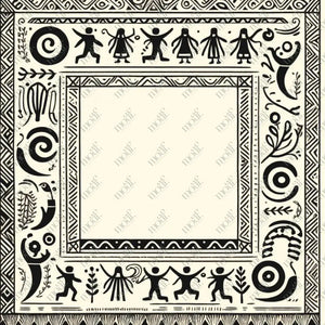 Social Media Image Template 15: Simple & Elegant Background Design. Warli Art