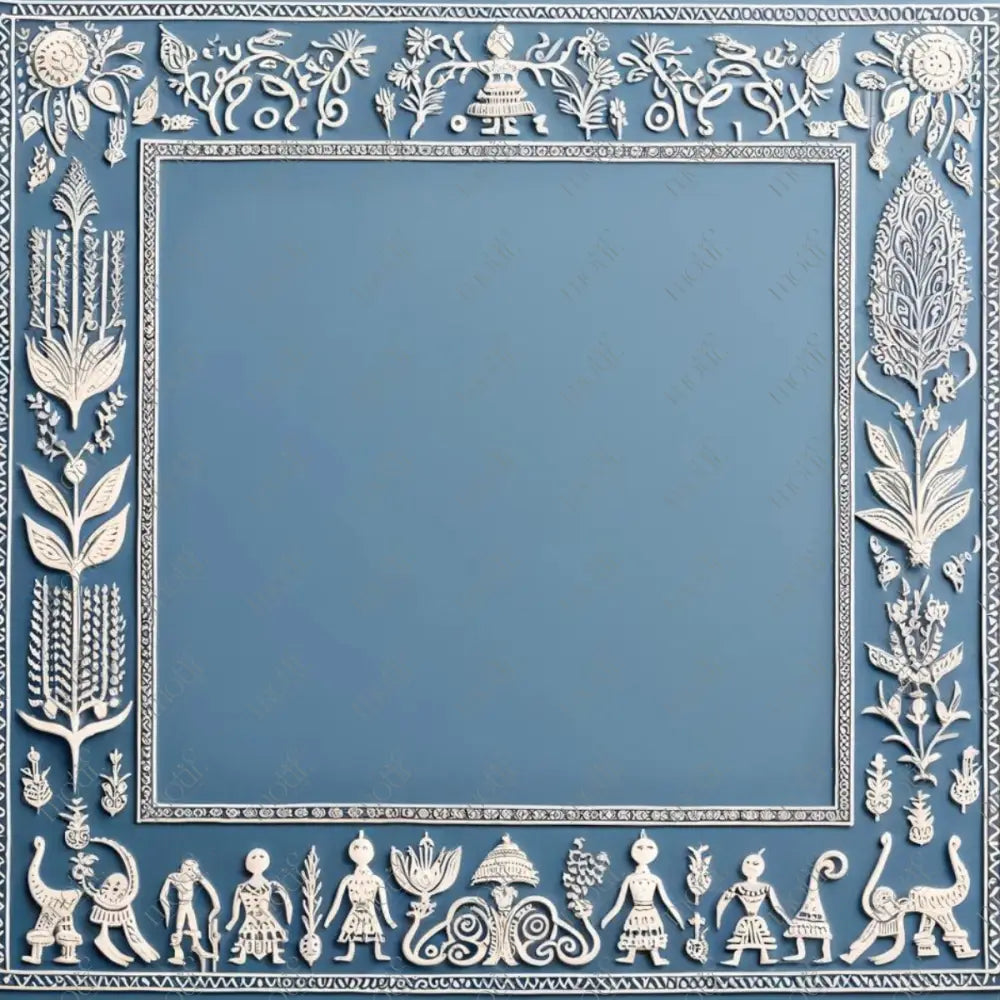 Social Media Image Template 6: Simple & Elegant Background Design. Warli Art