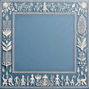 Social Media Image Template 6: Simple & Elegant Background Design. Warli Art