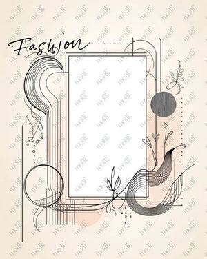 Social Media Image Template 9: Fashion Vertical Line Art Background