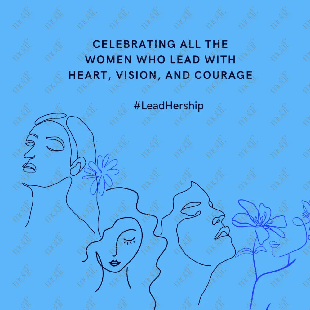 Social Media Post Image: Celebrating Women Leadhership Blue