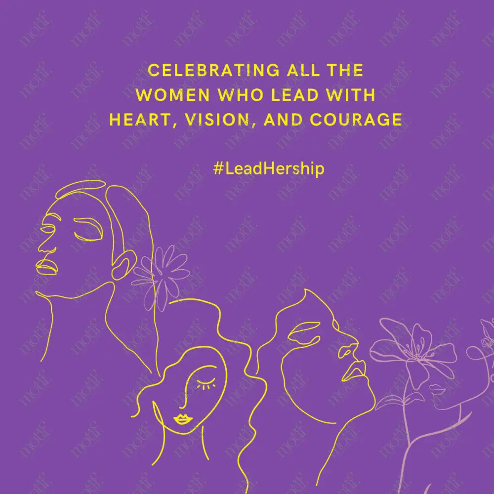 Social Media Post Image: Celebrating Women Leadhership Purple