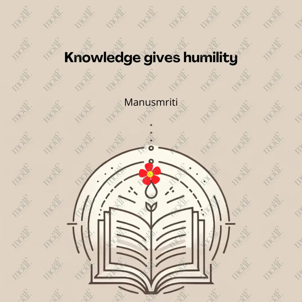 Social Media Post Image & Content : Sanskrit Quote Knowledge and Humility from Motif
