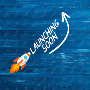 Social Media Post Image: Launching Soon Blue
