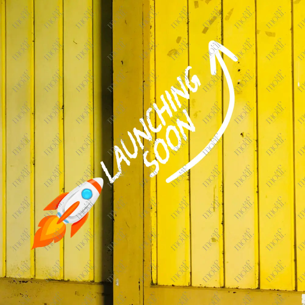 Social Media Post Image: Launching Soon Yellow