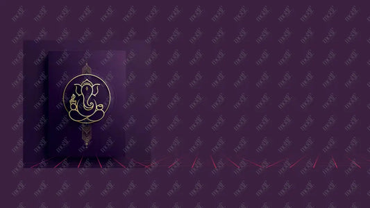 Aquirable Social Media Template 10: Ganesha Chaturthi Greetings - Tanjore Style Art Background