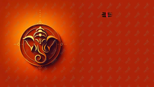 Aquirable Social Media Template 9: Ganesha Chaturthi Greetings - Tanjore Style Art Background