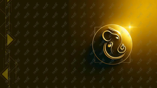 Acquirable Social Media Template 14: Ganesha Chaturthi Greetings - Tanjore Style Art Background