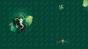 Acquirable Social Media Template 16: Ganesha Chaturthi Greetings - Tanjore Style Art Background