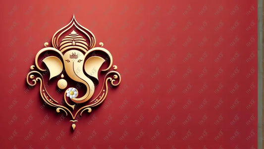 Aquirable Social Media Template 4: Ganesha Chaturthi Greetings - Tanjore Style Art Background