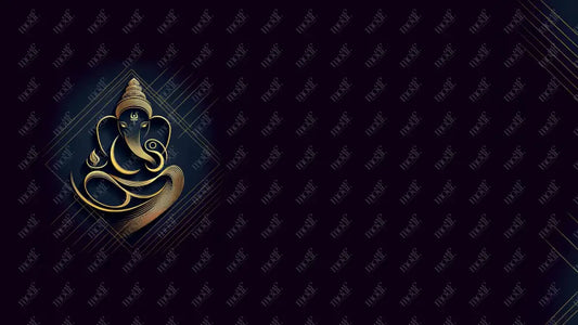 Aquirable Social Media Template 7: Ganesha Chaturthi Greetings - Tanjore Style Art Background