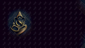 Aquirable Social Media Template 7: Ganesha Chaturthi Greetings - Tanjore Style Art Background