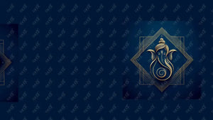 Aquirable Social Media Template 8: Ganesha Chaturthi Greetings - Tanjore Style Art Background