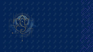 Aquirable Social Media Template 9: Ganesha Chaturthi Greetings - Tanjore Style Art Background
