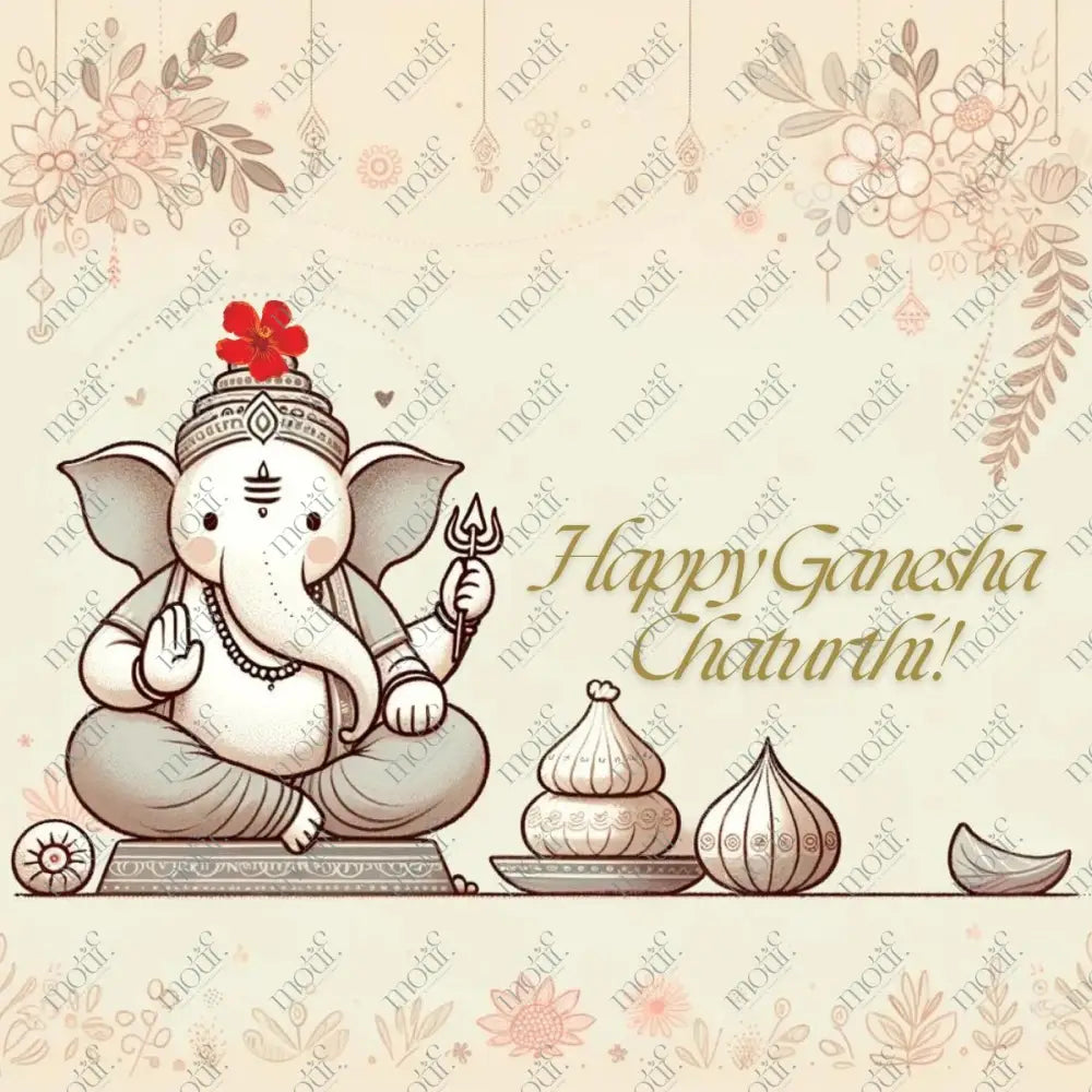 Elegant Ganesha Chaturthi Greetings 23: Social Media Image Post