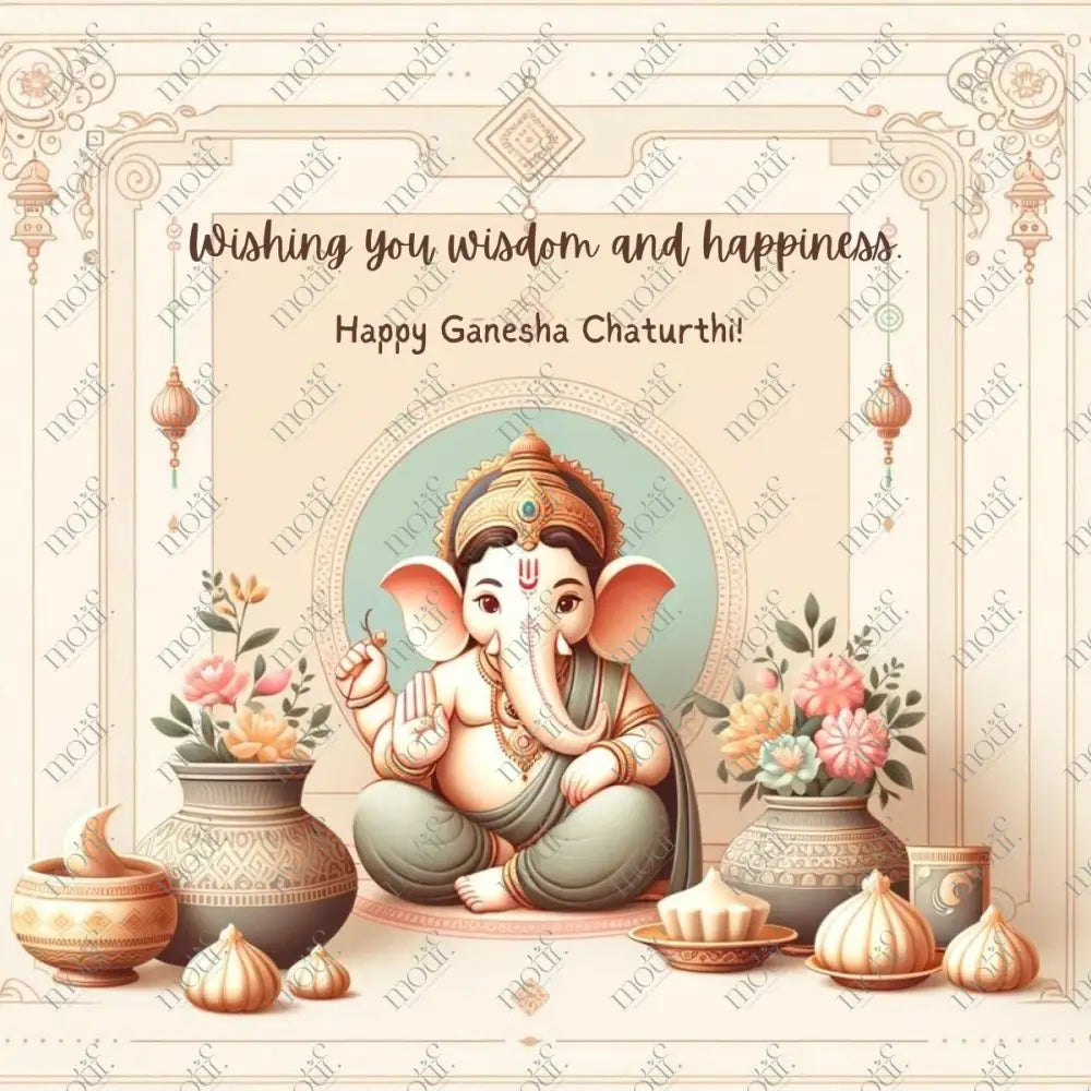 Elegant Ganesha Chaturthi Greetings 32: Social Media Image Post