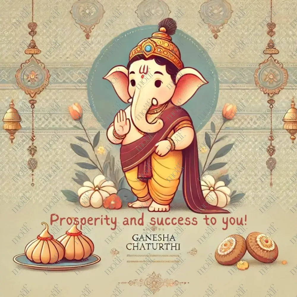 Elegant Ganesha Chaturthi Greetings 33: Social Media Image Post