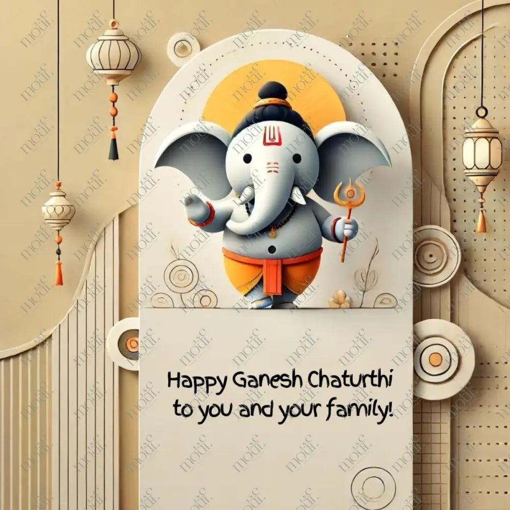 Elegant Ganesha Chaturthi Greetings 35: Social Media Image Post