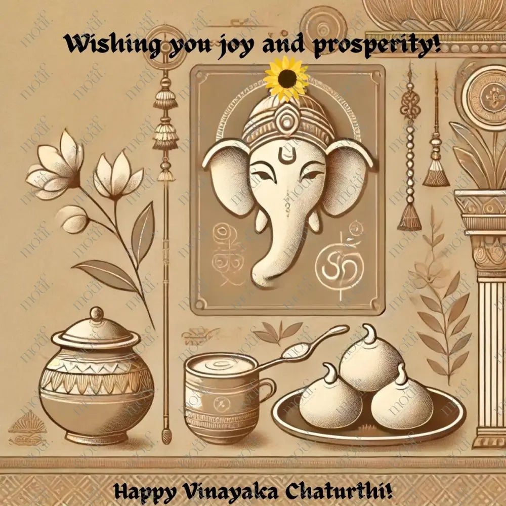 Elegant Ganesha Chaturthi Greetings 36: Social Media Image Post