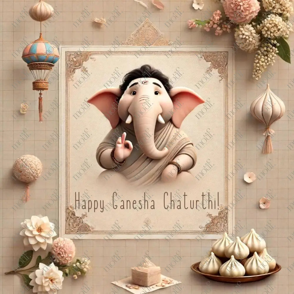 Elegant Ganesha Chaturthi Greetings 40: Social Media Image Post