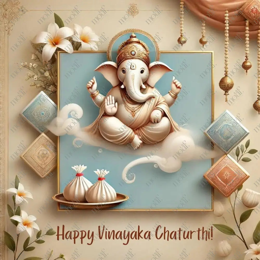 Elegant Ganesha Chaturthi Greetings 41: Social Media Image Post