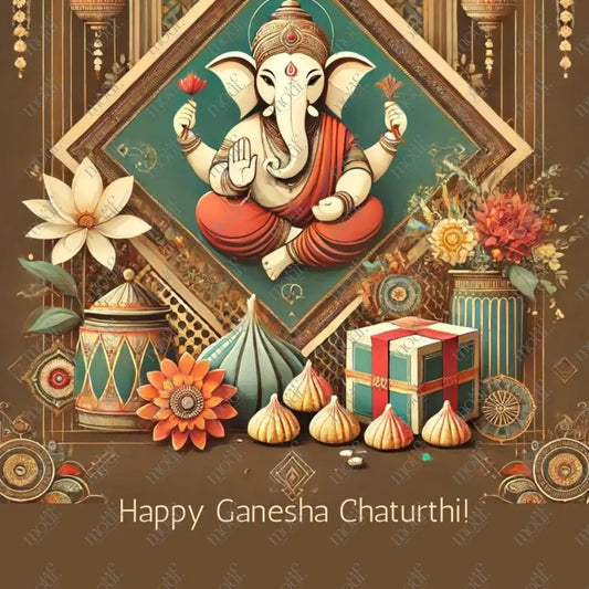 Elegant Ganesha Chaturthi Greetings 48 Social Media Image Post