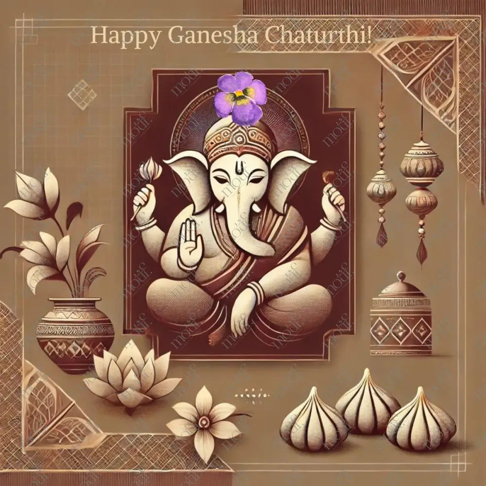 Elegant Ganesha Chaturthi Greetings 51 Social Media Image Post