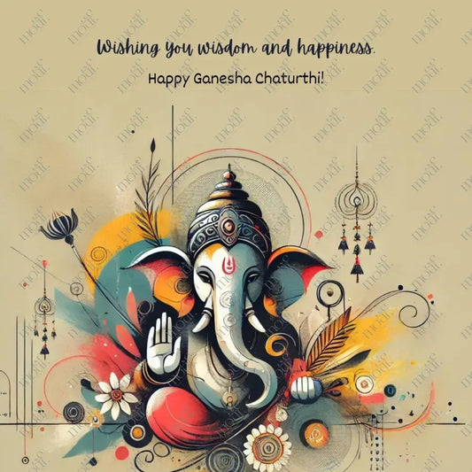 Elegant Ganesha Chaturthi Greetings 54: Social Media Image Post