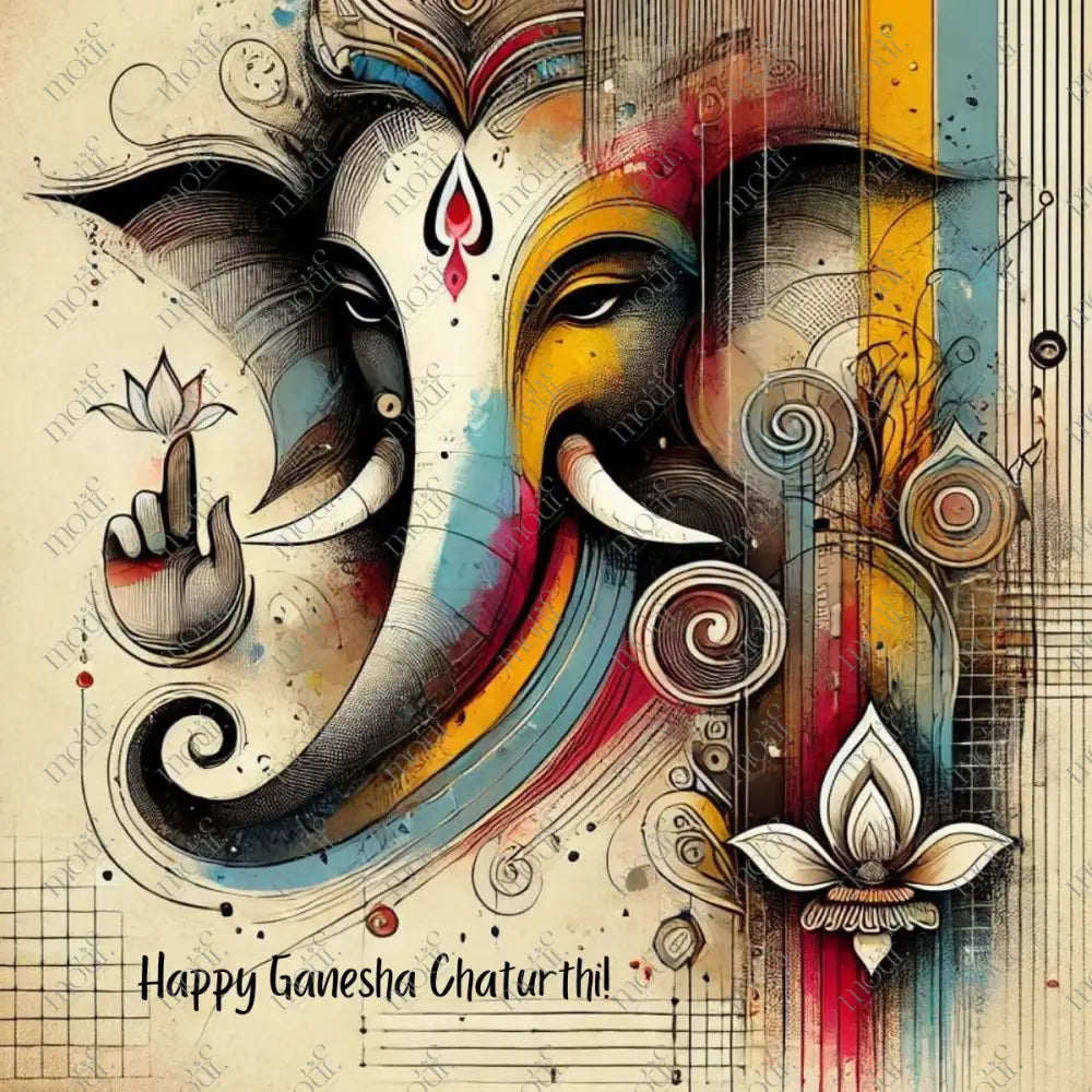 Elegant Ganesha Chaturthi Greetings 55: Social Media Image Post