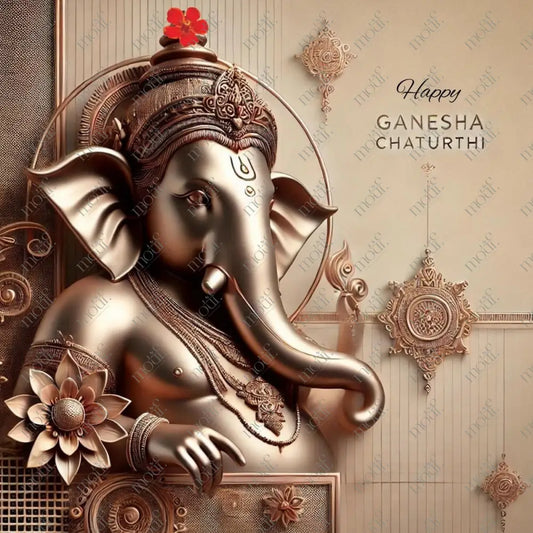 Elegant Ganesha Chaturthi Greetings 56: Social Media Image Post