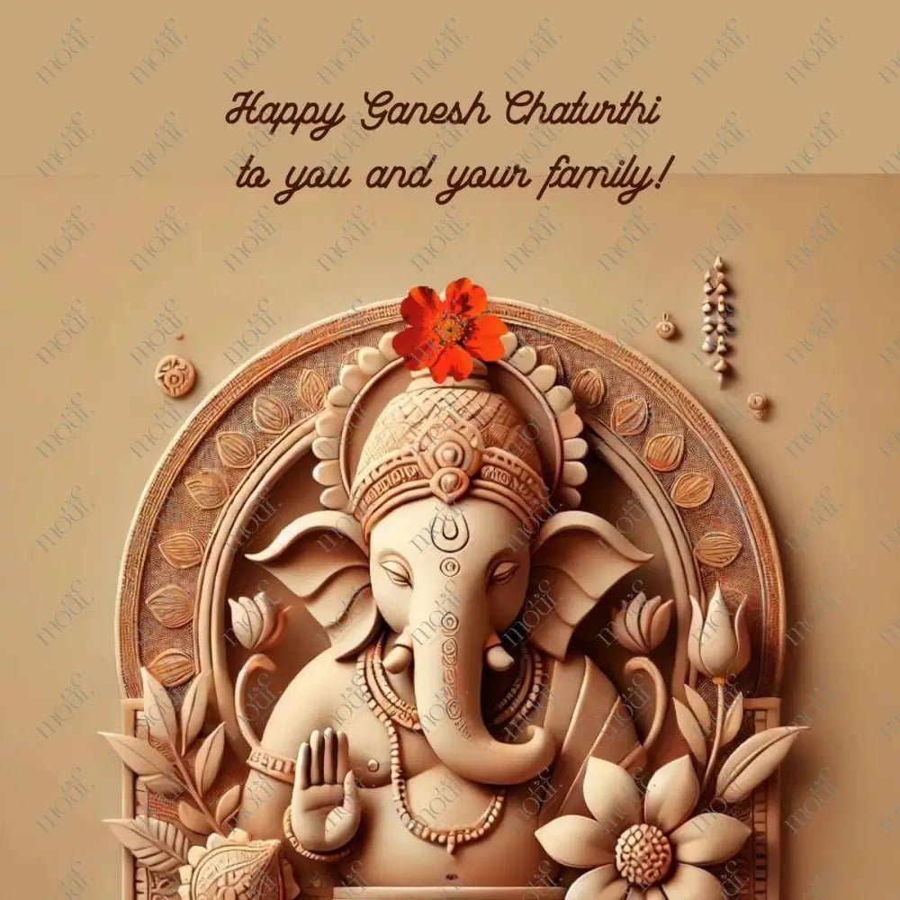 Elegant Ganesha Chaturthi Greetings 63: Social Media Image Post