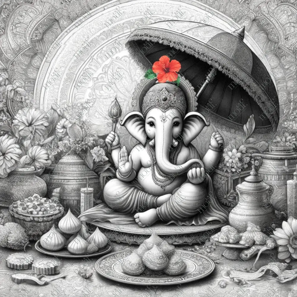 Elegant Ganesha Chaturthi Greetings2: Social Media Image Post