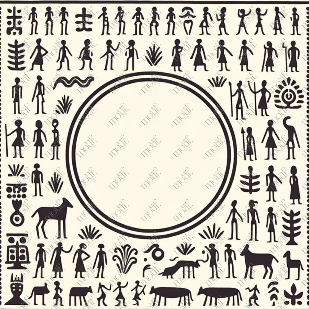 Social Media Image Template 1: Simple & Elegant. Warli Art