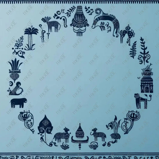 Social Media Image Template 8: Simple & Elegant Background Design. Warli Art