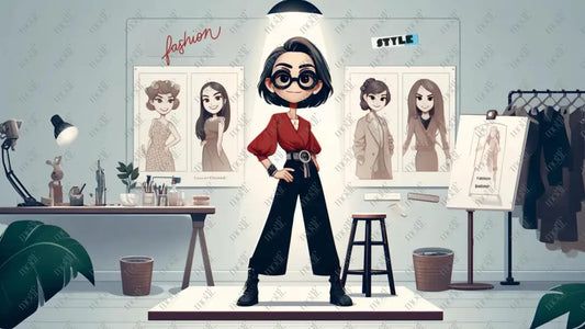 Social Media Template 11: Fashion Designer Cartoon Style Background Image